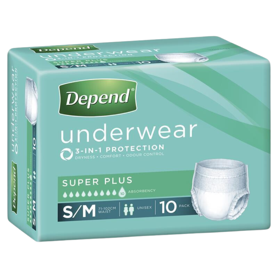 Depend Unisex Underwear Super Plus S/M Disposable Pads Pants & Liners
