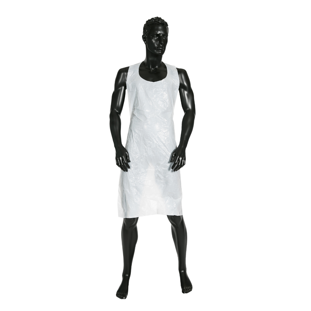 Polyethylene Clinical Disposable Aprons White 85 X 130Cm Protective
