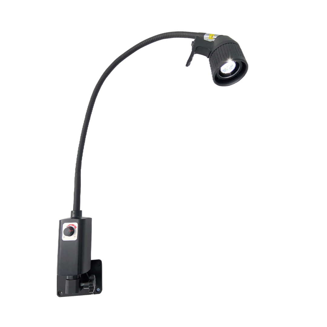 3W LED Examination Light with mobile base and wall mount in black– ideal for medical and clinical use.