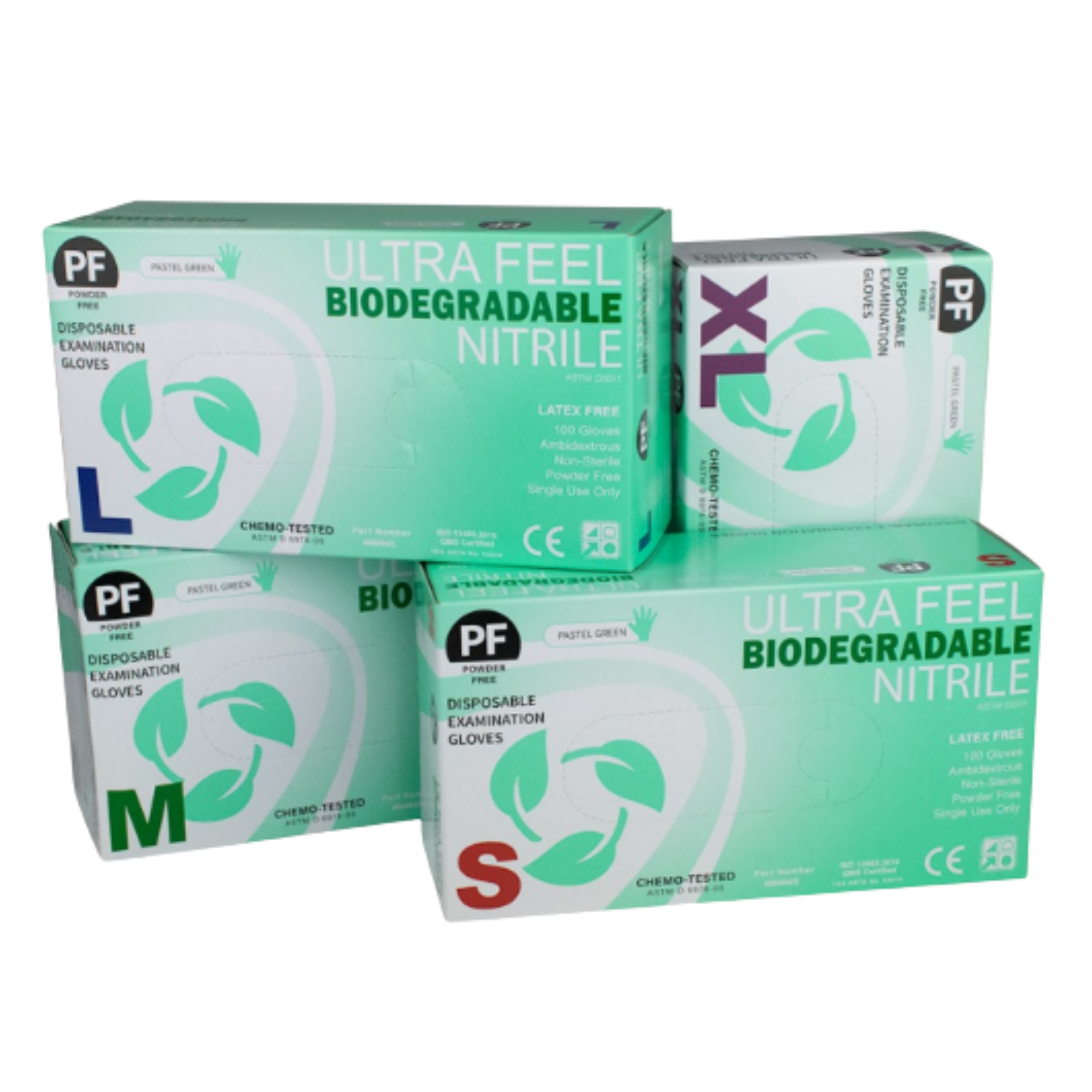 Ultra Feel Biodegradable Powder Free Nitrile Gloves Pastel Green Examination