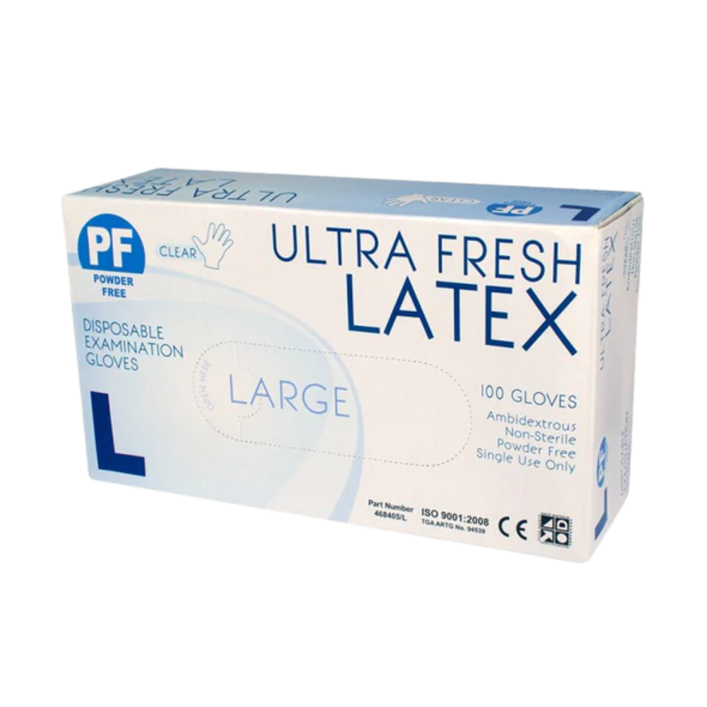 Ultra Fresh Latex Examination Powder Free Disposable Gloves