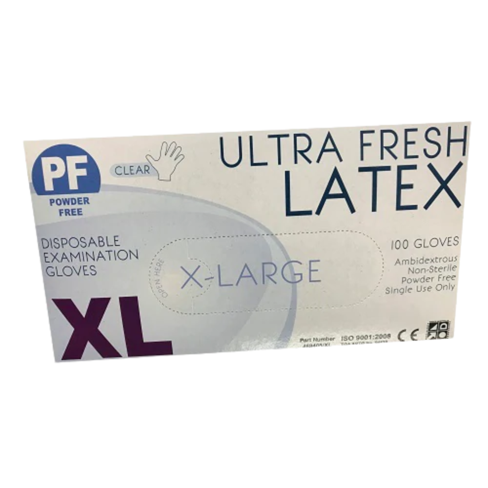 Ultra Fresh Latex Examination Powder Free Disposable Gloves