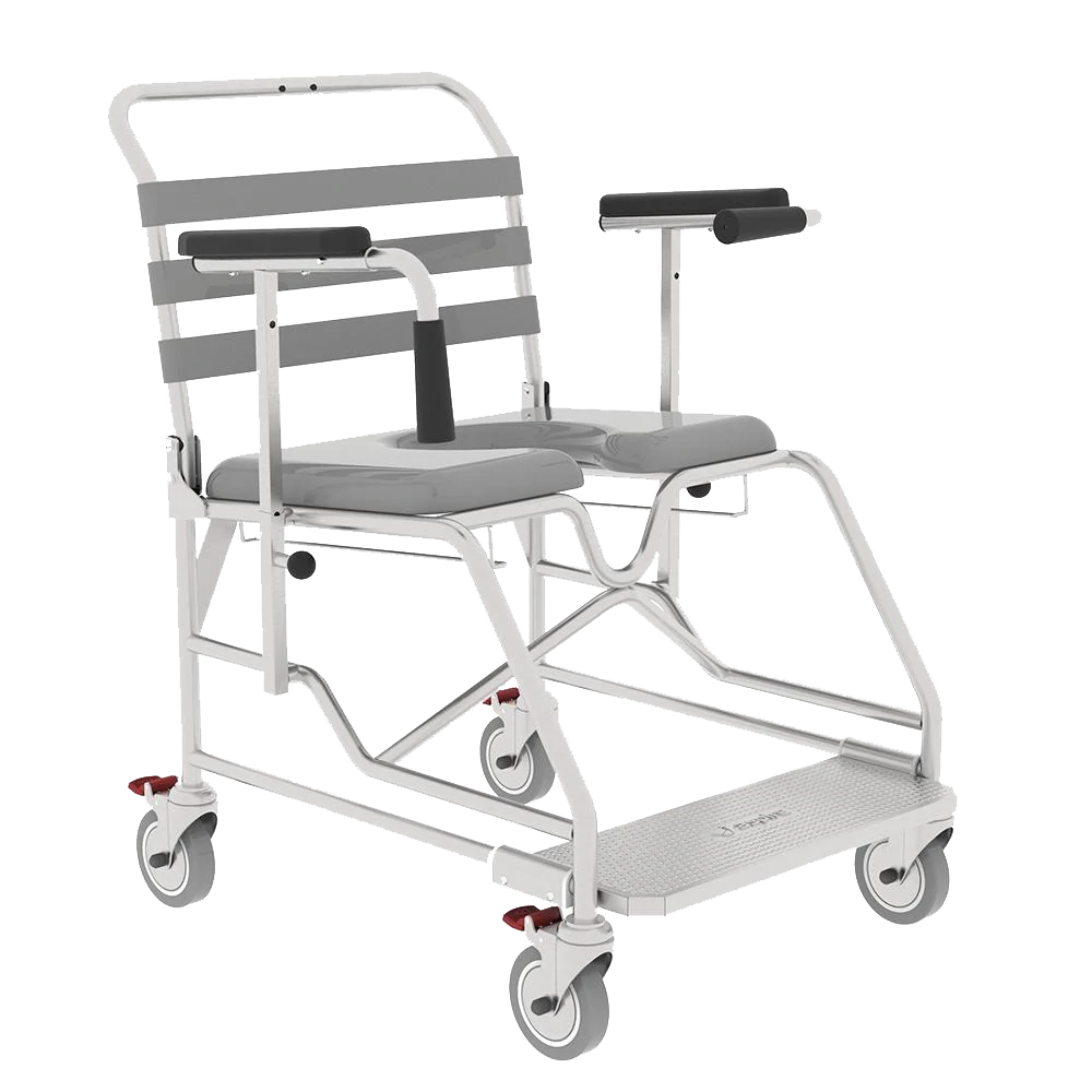 Aspire Weight Bearing Platform Shower Commode – 460mm, 530mm & 600mm Options | Self-Propelled & Attendant Propelled | 400kg Capacity | Bariatric Support