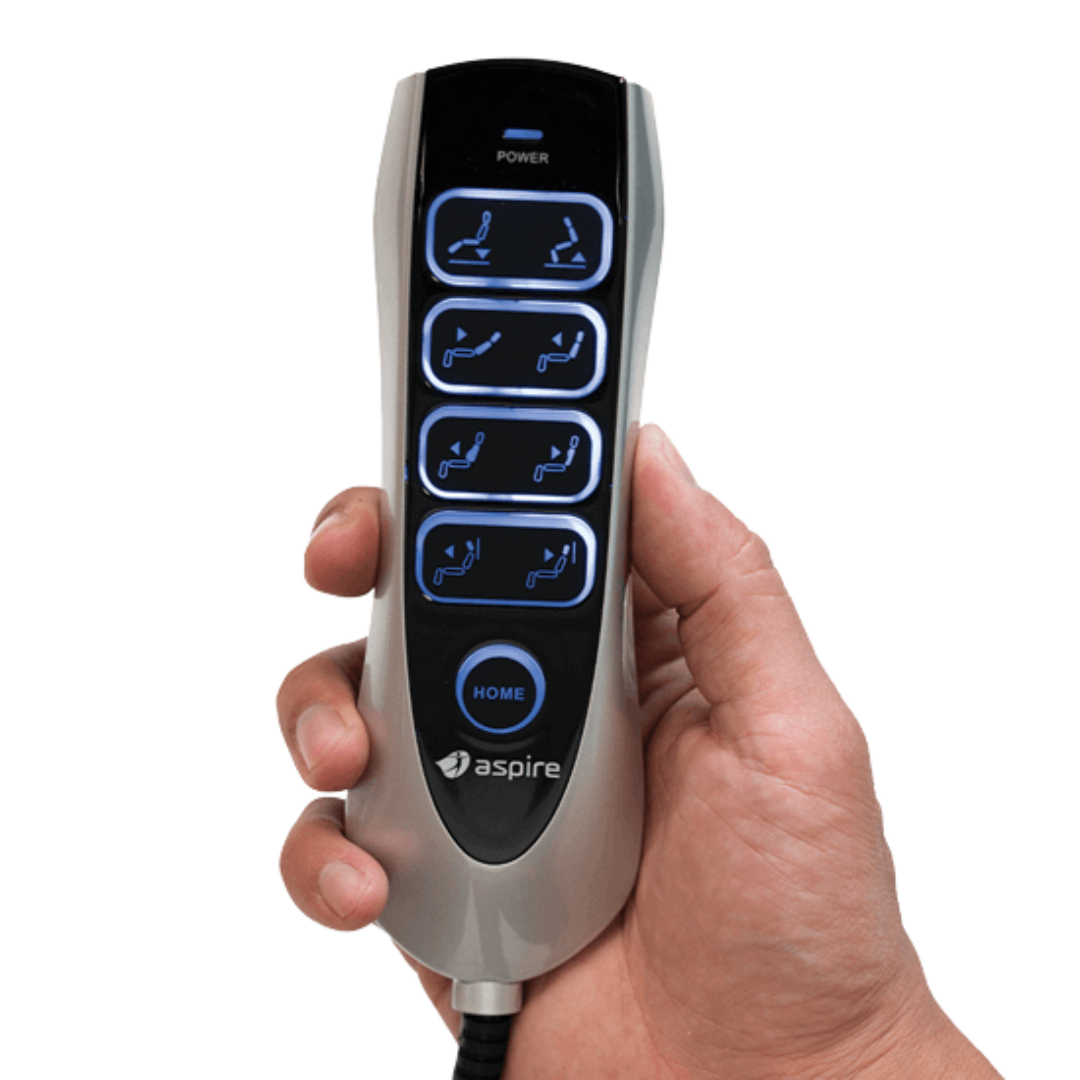 Aspire Raphael X Quattro Lift Recline Chair featuring quattro motor system, plush armrests, and ergonomic support for enhanced mobility and comfort.