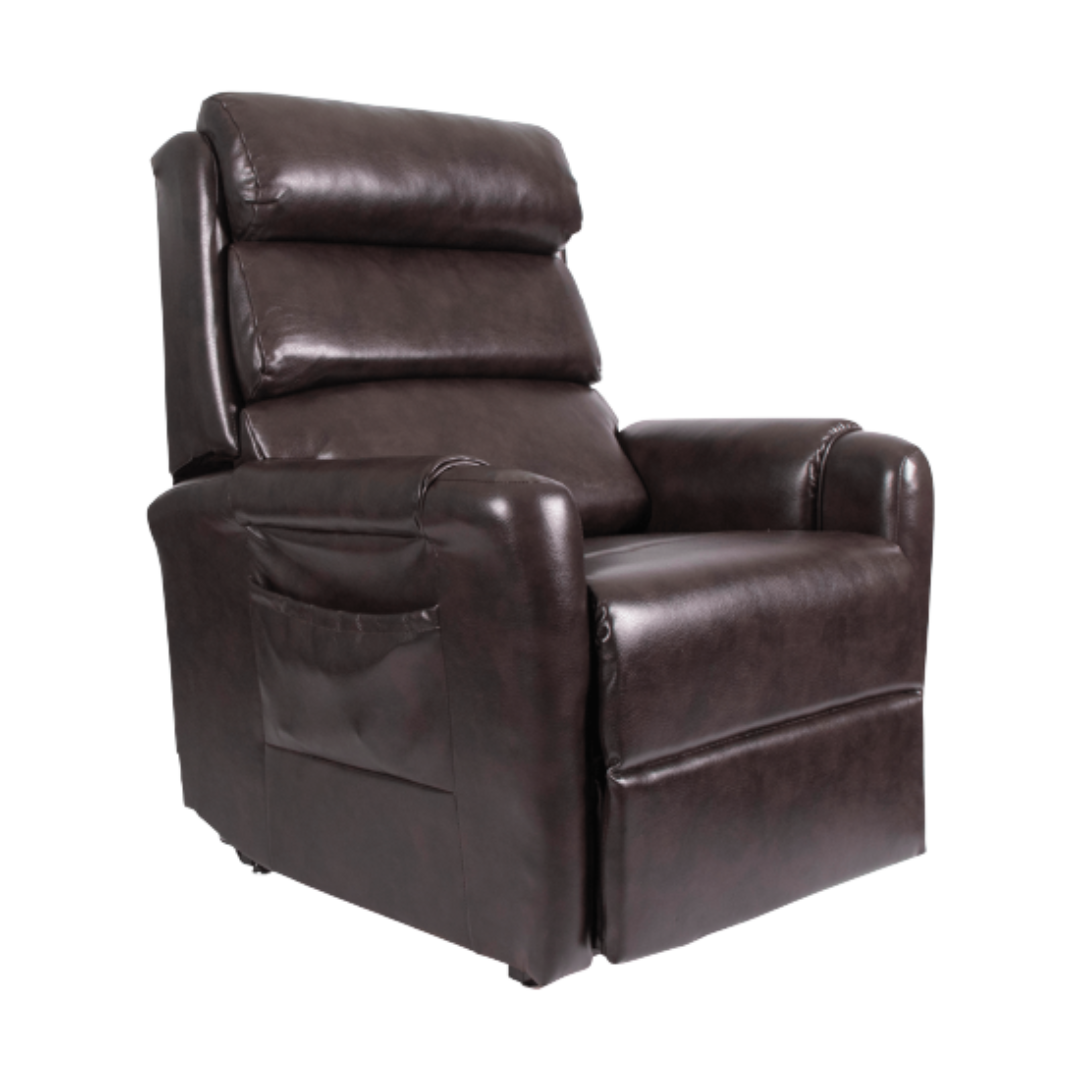 Aspire Signature 2 Lift Recline Chair in medium size with dual motor control, ergonomic cushioning, and soft-touch fabric, designed for mobility support and comfort in aged care and residential settings.