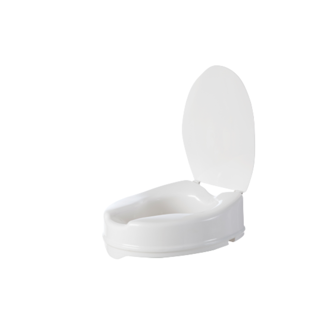 Aspire Toilet Seat Raiser with Lid 50mm/100mm/150mm Height Options 200kg Capacity Universal Fit