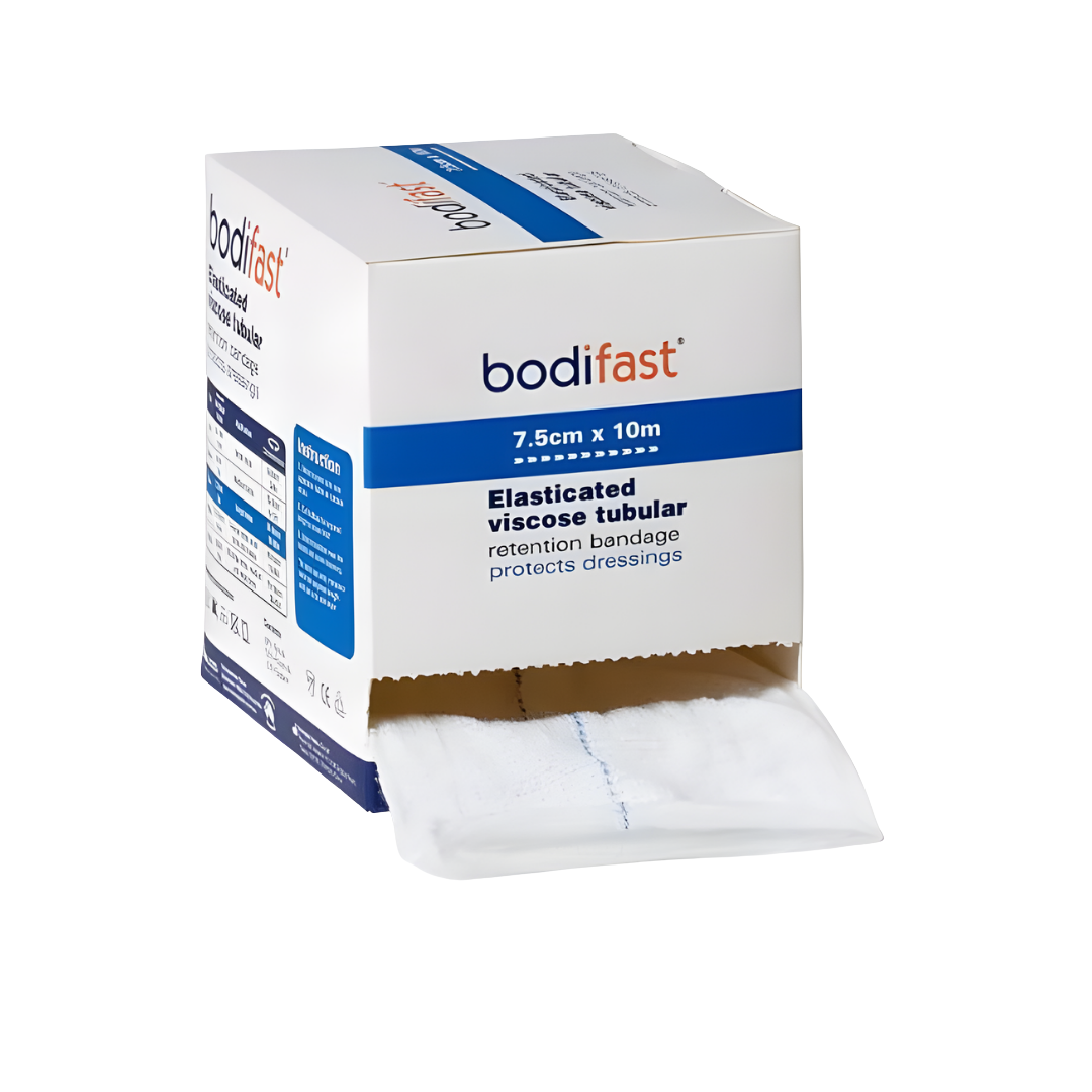 Bodifast Tubular Retention Bandage – soft tubular bandage in multiple colour-coded sizes for secure dressing support.