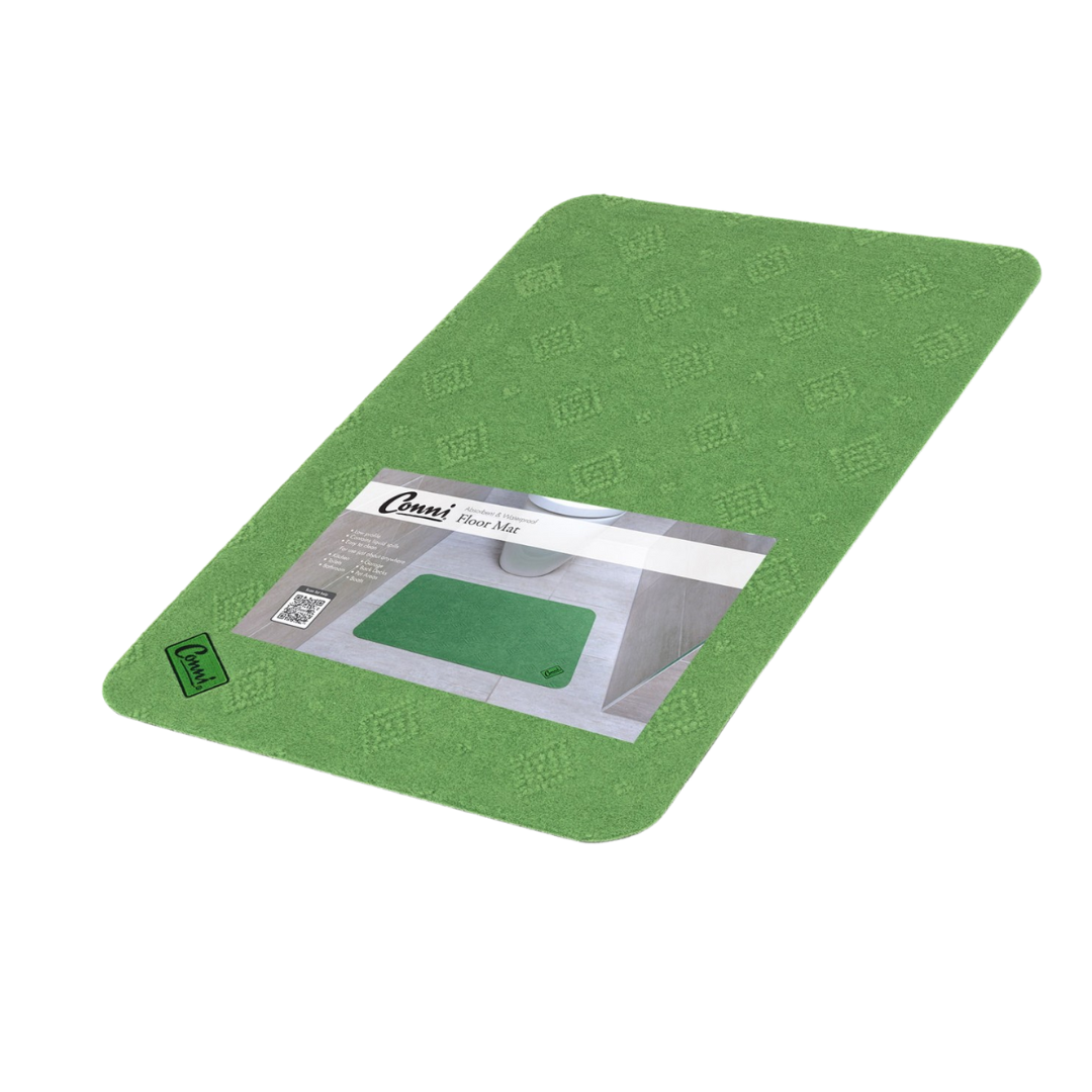 Conni Compact Floor Mat with absorbent fabric top and waterproof, non-slip backing, designed for incontinence and spill protection in residential and aged care environments.