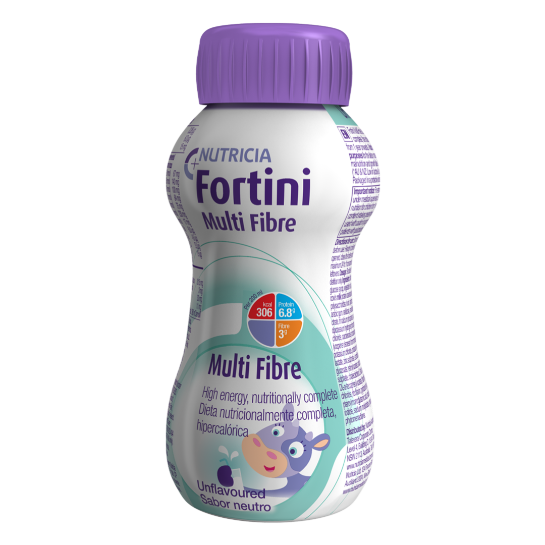 Fortini Multi Fibre 200ml Bottle – High-energy paediatric oral nutritional supplement with fibre blend for children aged 1+.