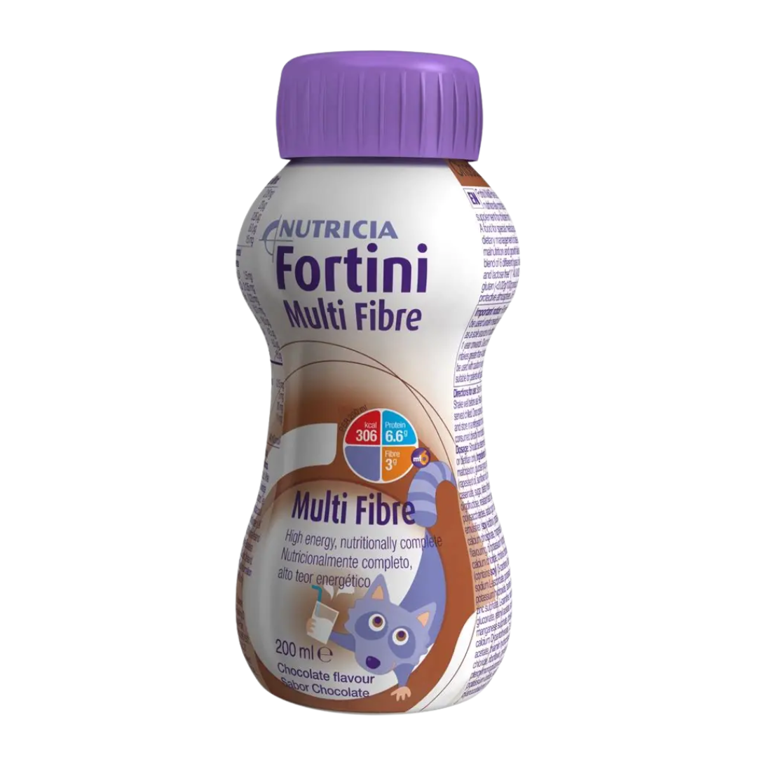 Fortini Multi Fibre 200ml Bottle – High-energy paediatric oral nutritional supplement with fibre blend for children aged 1+.