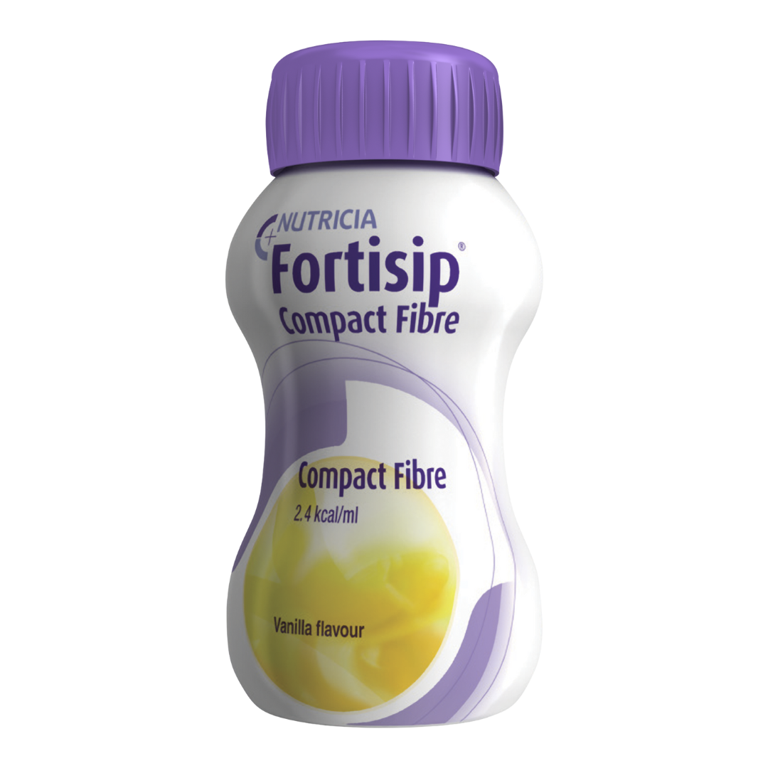 Fortisip Compact Fibre 125ml Bottle – high-energy, fibre-enriched nutritional supplement for digestive health and malnutrition support.