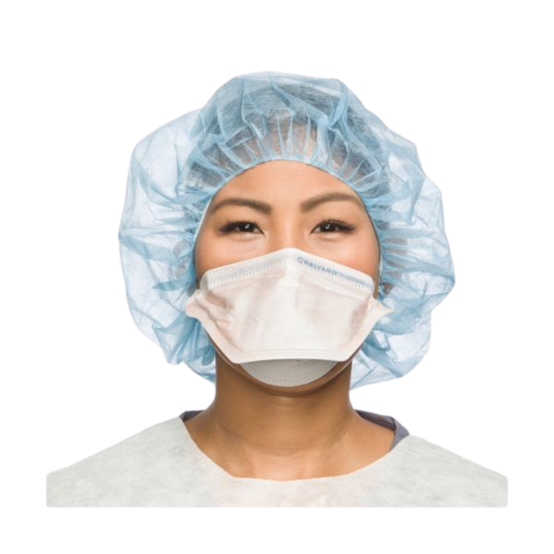 Halyard Fluidshield N95 small face mask with head straps for secure fit and fluid resistance.