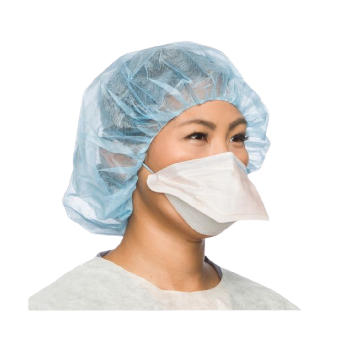 Halyard Fluidshield N95 small face mask with head straps for secure fit and fluid resistance.