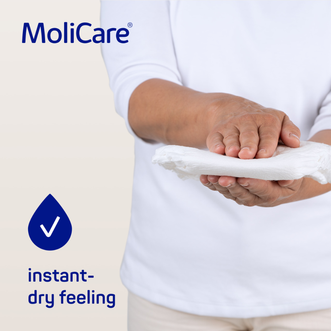 MoliCare Premium Mobile 10 Drops Large – High-absorbency pull-up incontinence pants for severe urinary leakage, with discreet underwear-like fit.