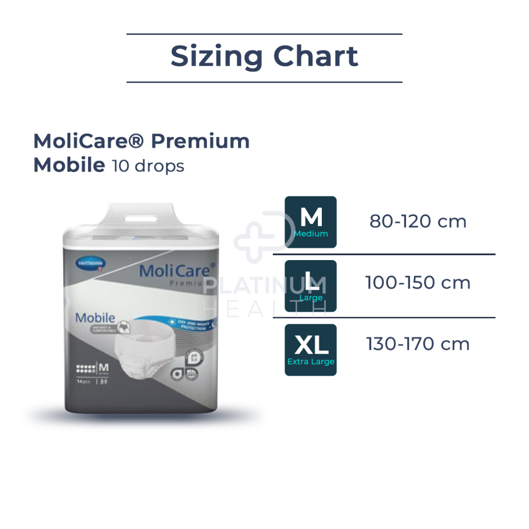 Molicare Premium Mobile 10 Drops X-Large Disposable Pads Pants & Liners