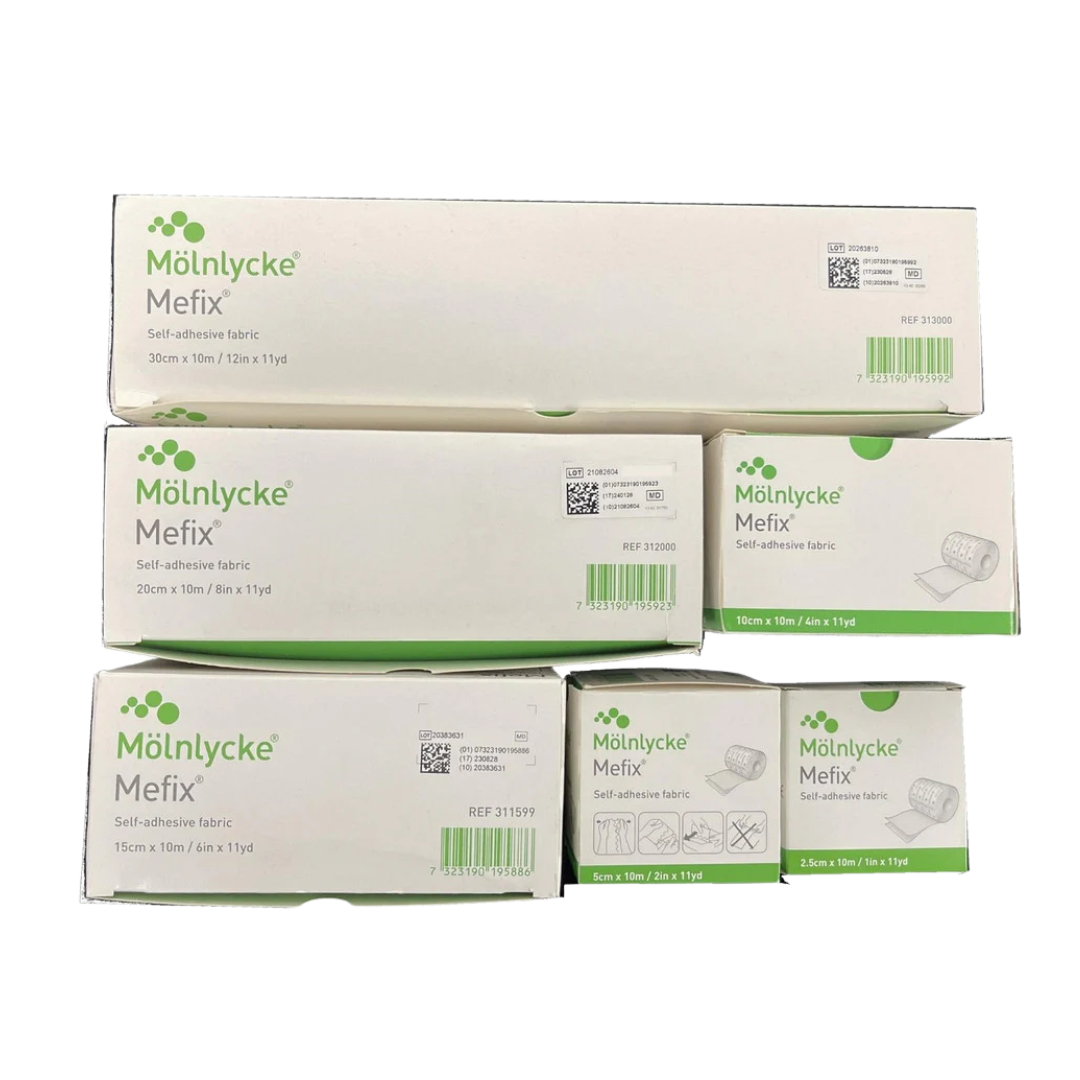 Molnlycke Mefix Fabric Fixation Tape roll – breathable, flexible medical adhesive for dressing fixation.