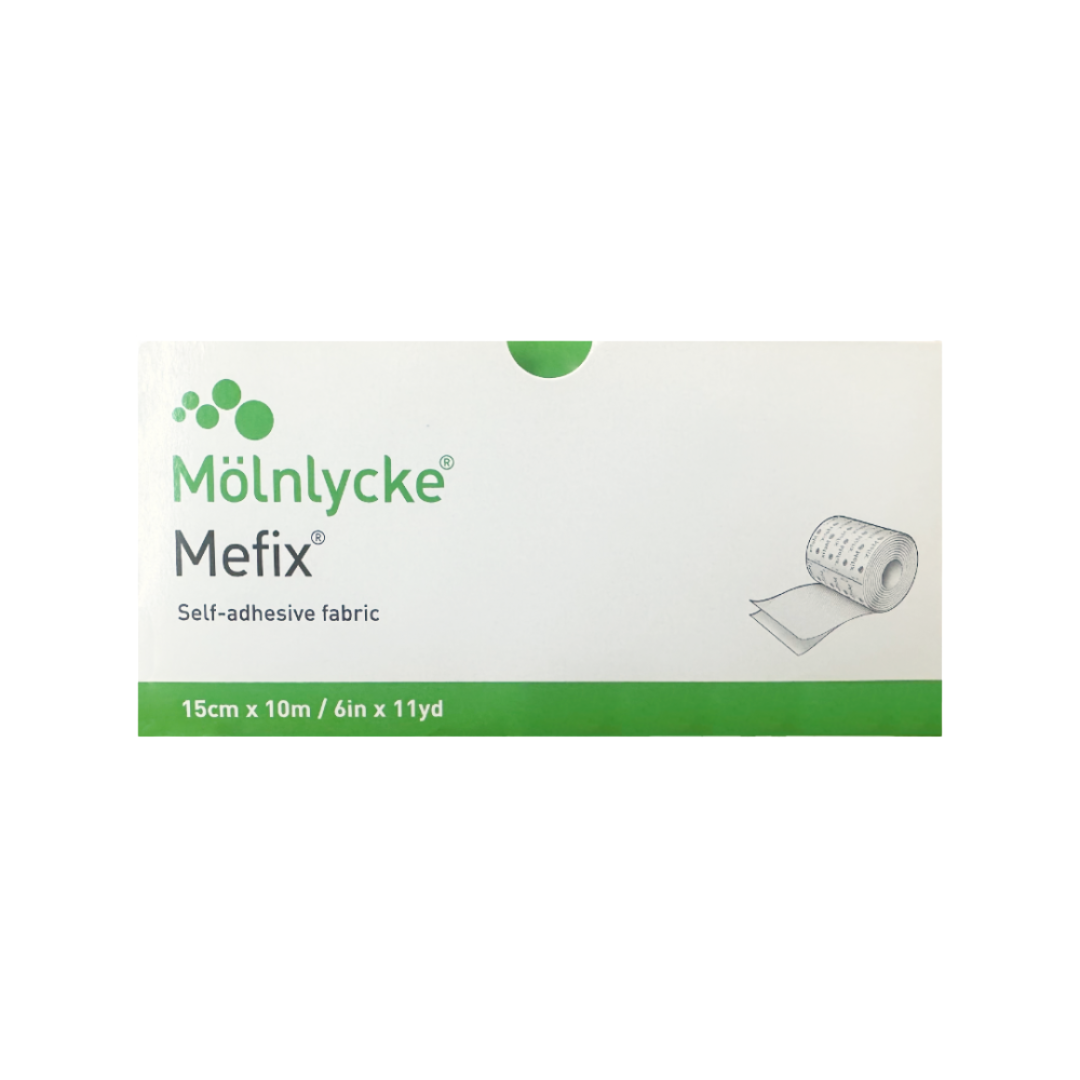 Molnlycke Mefix Fabric Fixation Tape roll – breathable, flexible medical adhesive for dressing fixation.