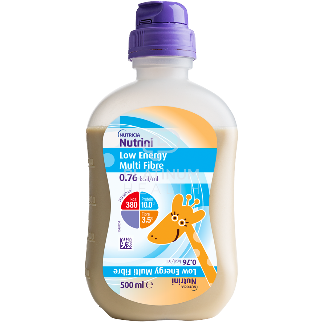 Nutrini Low Energy Multi Fibre 500ml – Nutritional drink with essential vitamins, minerals, and fibre, designed for reduced energy requirements and digestive health. Ready-to-drink convenience.