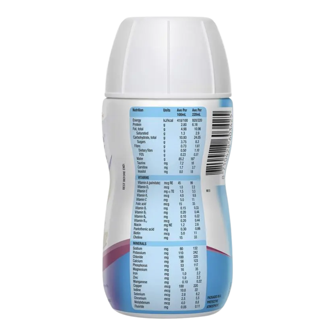 PediaSure Ready To Drink Fibre – Vanilla 220mL bottle for kids’ growth and digestive support.