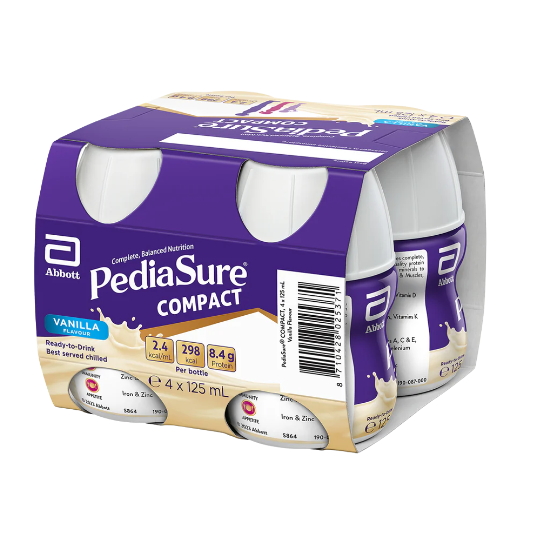 Pediasure Ready To Drink Vanilla 125ml – compact nutritional drink for kids, ideal for fussy eaters and on-the-go support.