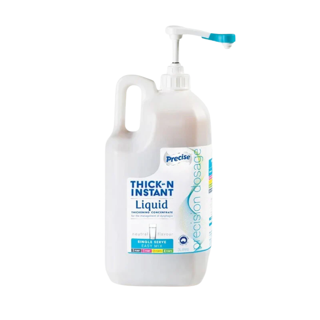 Precise Thick-N Instant Single Serve 3L bottle – dysphagia thickener for safe swallowing in aged care and clinical use.