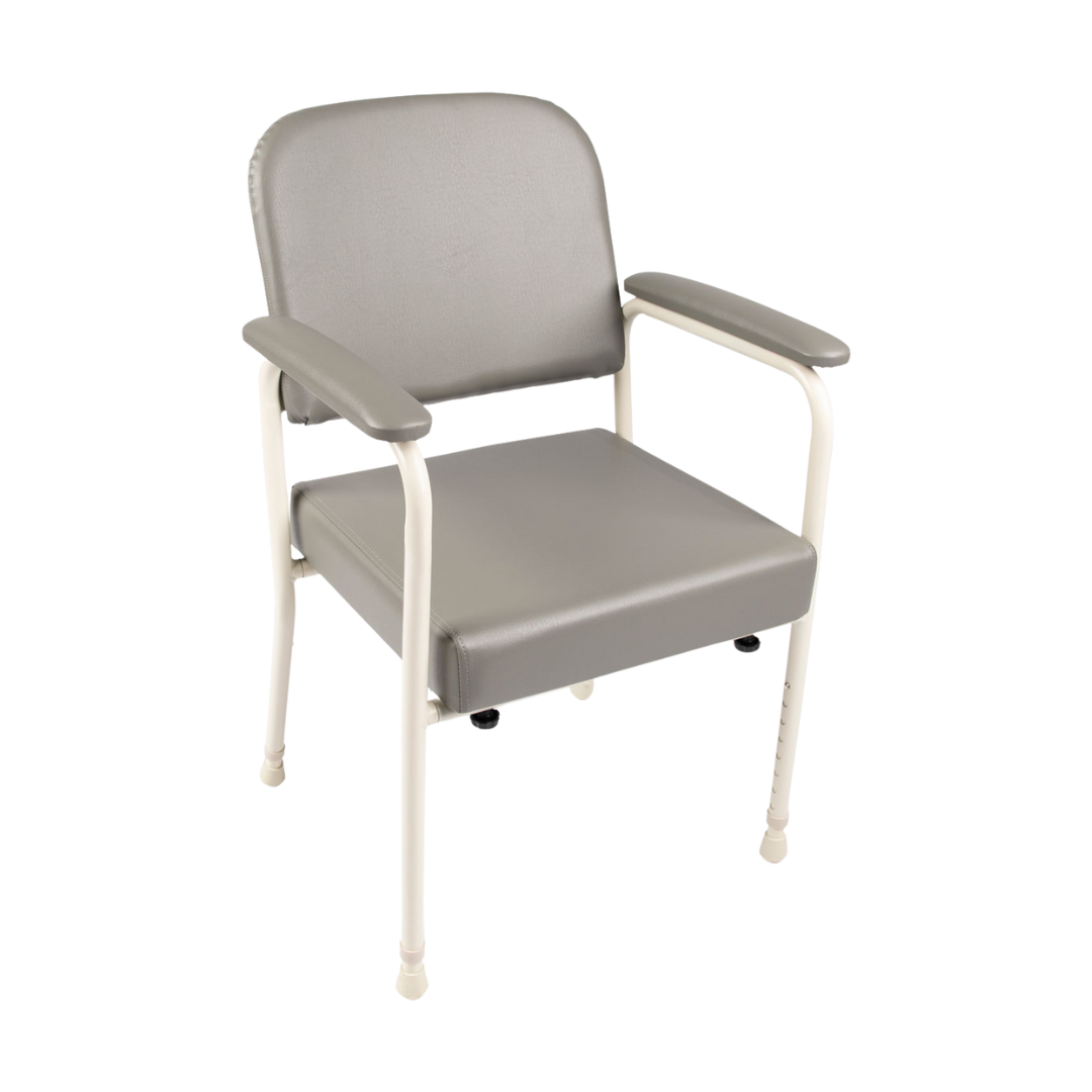 Royale Medical Chair Lowback with adjustable height, padded armrests, and contoured backrest for mobility support and comfort.