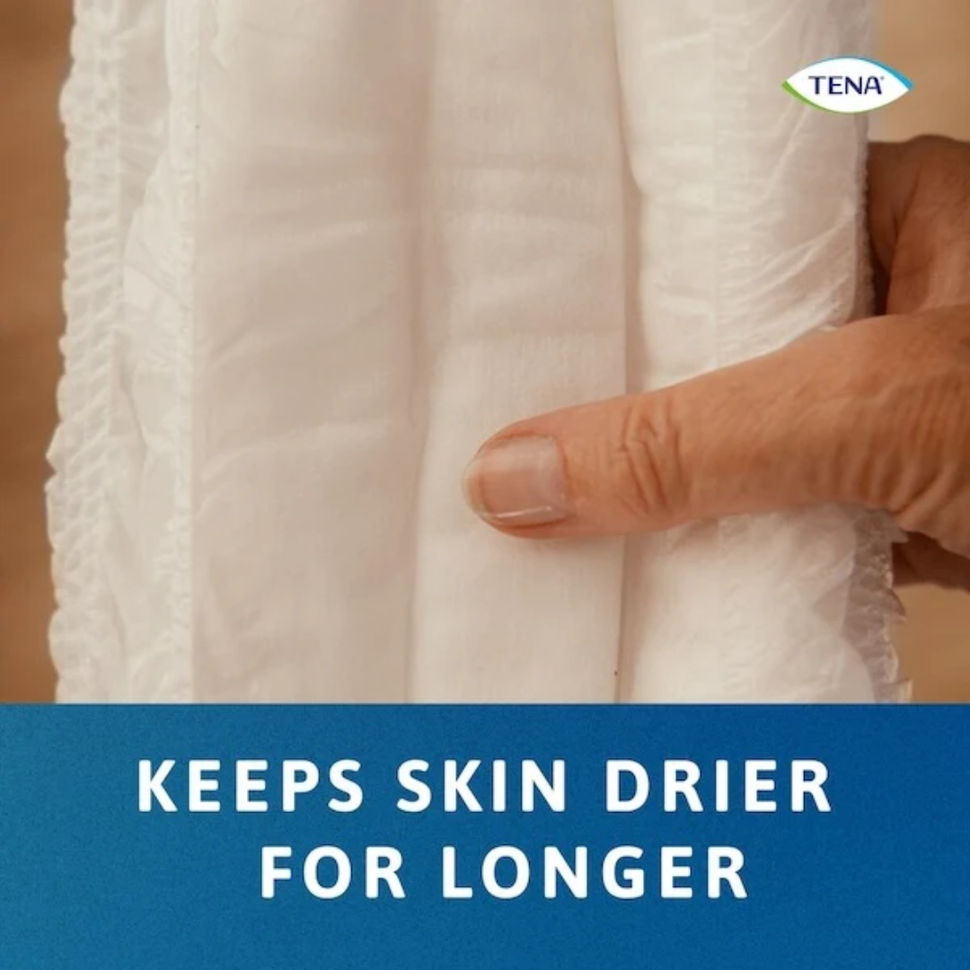 TENA Pants ProSkin Super Medium – high-absorbency pull-up incontinence pants for moderate to heavy leakage, designed for comfort and skin health.
