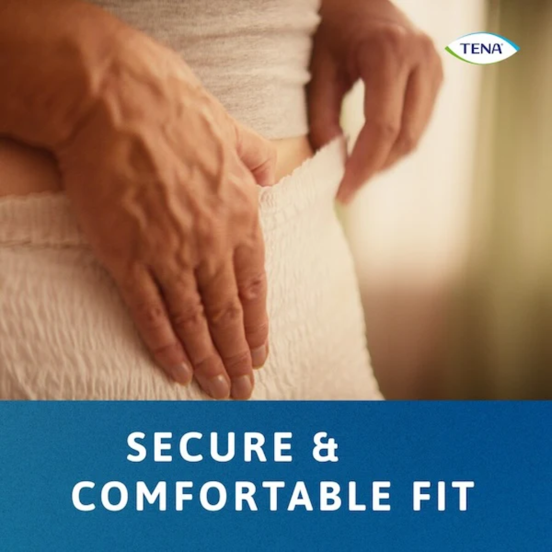 TENA Pants ProSkin Super Medium – high-absorbency pull-up incontinence pants for moderate to heavy leakage, designed for comfort and skin health.