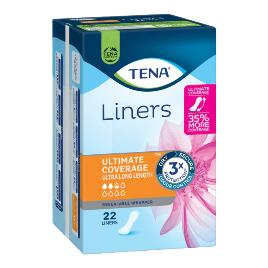 TENA Ultra Long Liners – Discreet, absorbent liners for light bladder leakage with extended coverage