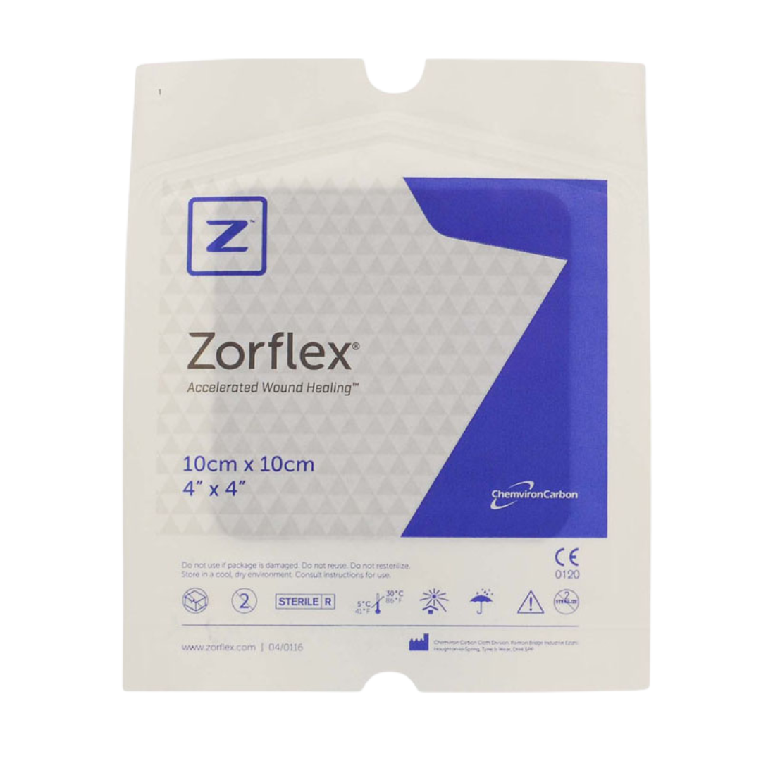 Zorflex Wound Contact Layer dressing, non-adherent and sterile, designed for gentle wound care and exudate transfer in hospitals, clinics, and home environments.