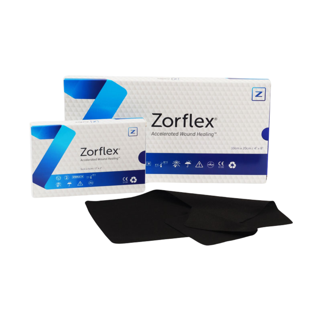 Zorflex Wound Contact Layer dressing, non-adherent and sterile, designed for gentle wound care and exudate transfer in hospitals, clinics, and home environments.