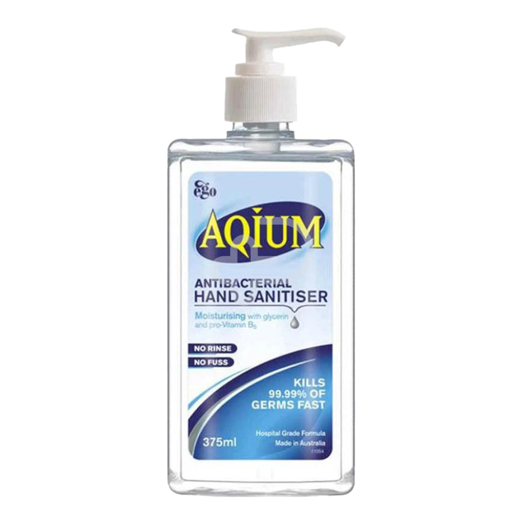 Aqium Antibacterial Hand Sanitiser 375Ml Pump Hygiene