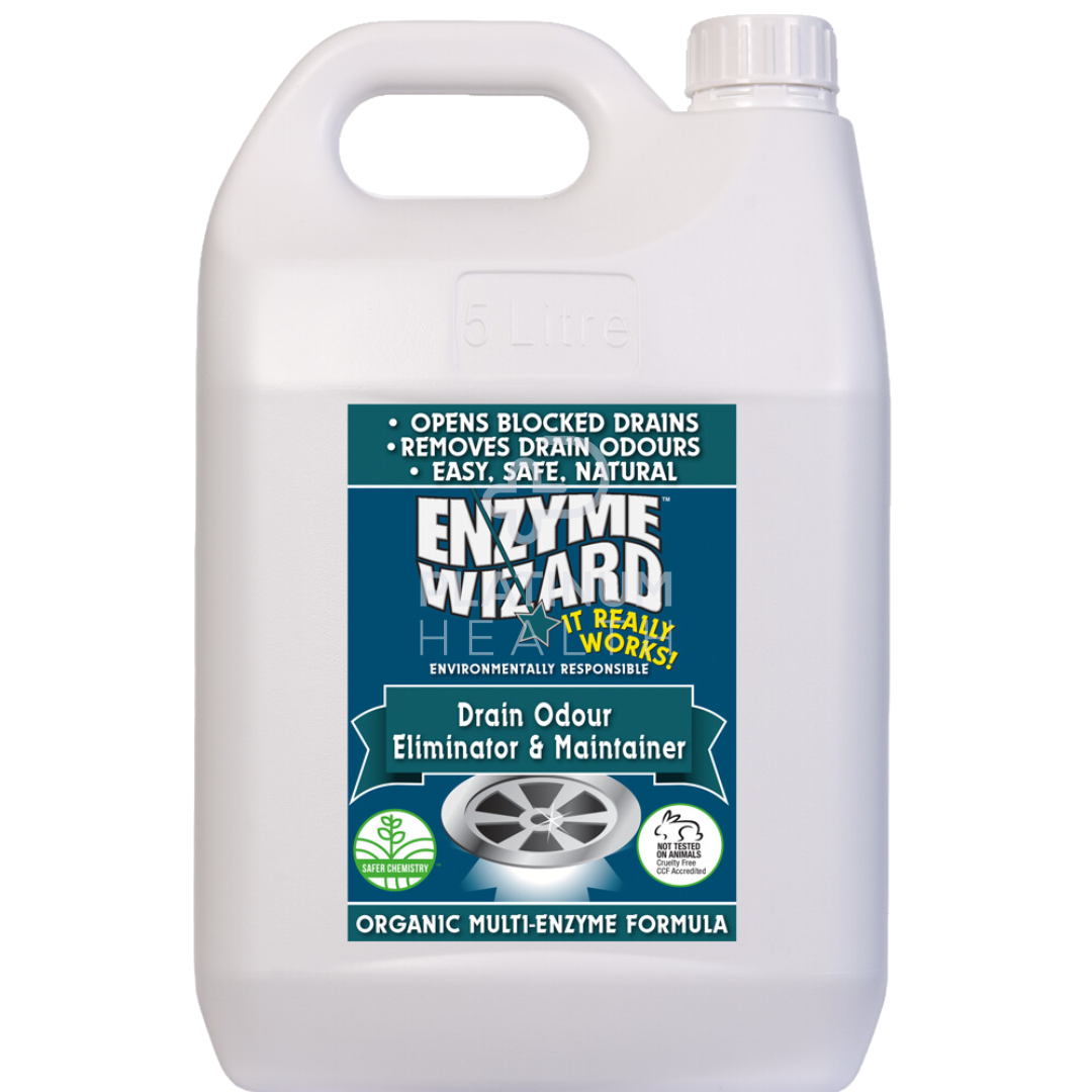 Enzyme Wizard Drain Odour Eliminator 5 Litre Ready To Use Cleaning Solutions