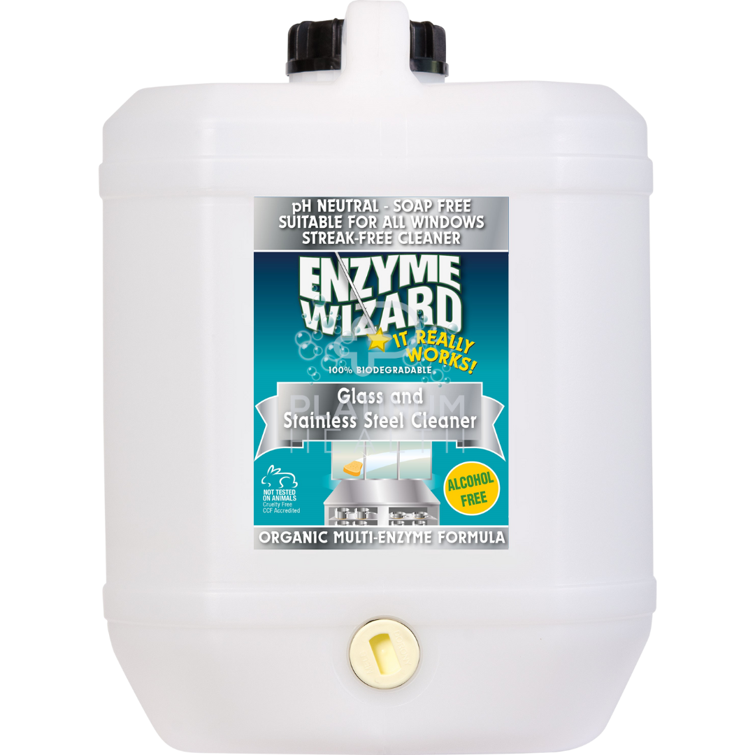 Enzyme Wizard Glass & Stainless Steel Cleaner 10 Litre Ready To Use Cleaning Solutions
