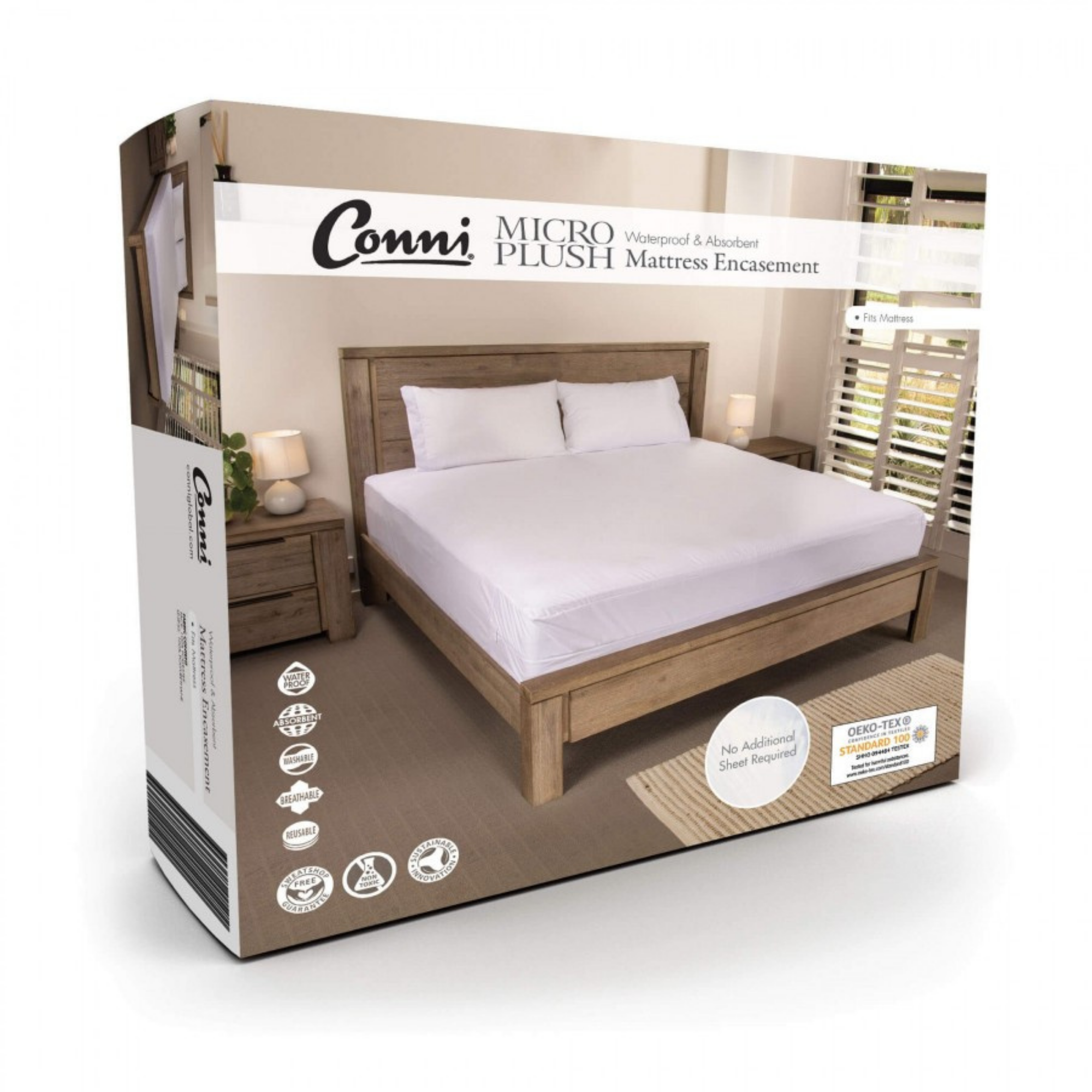 Conni Micro-Plush Queen Waterproof Mattress Encasement Bedding