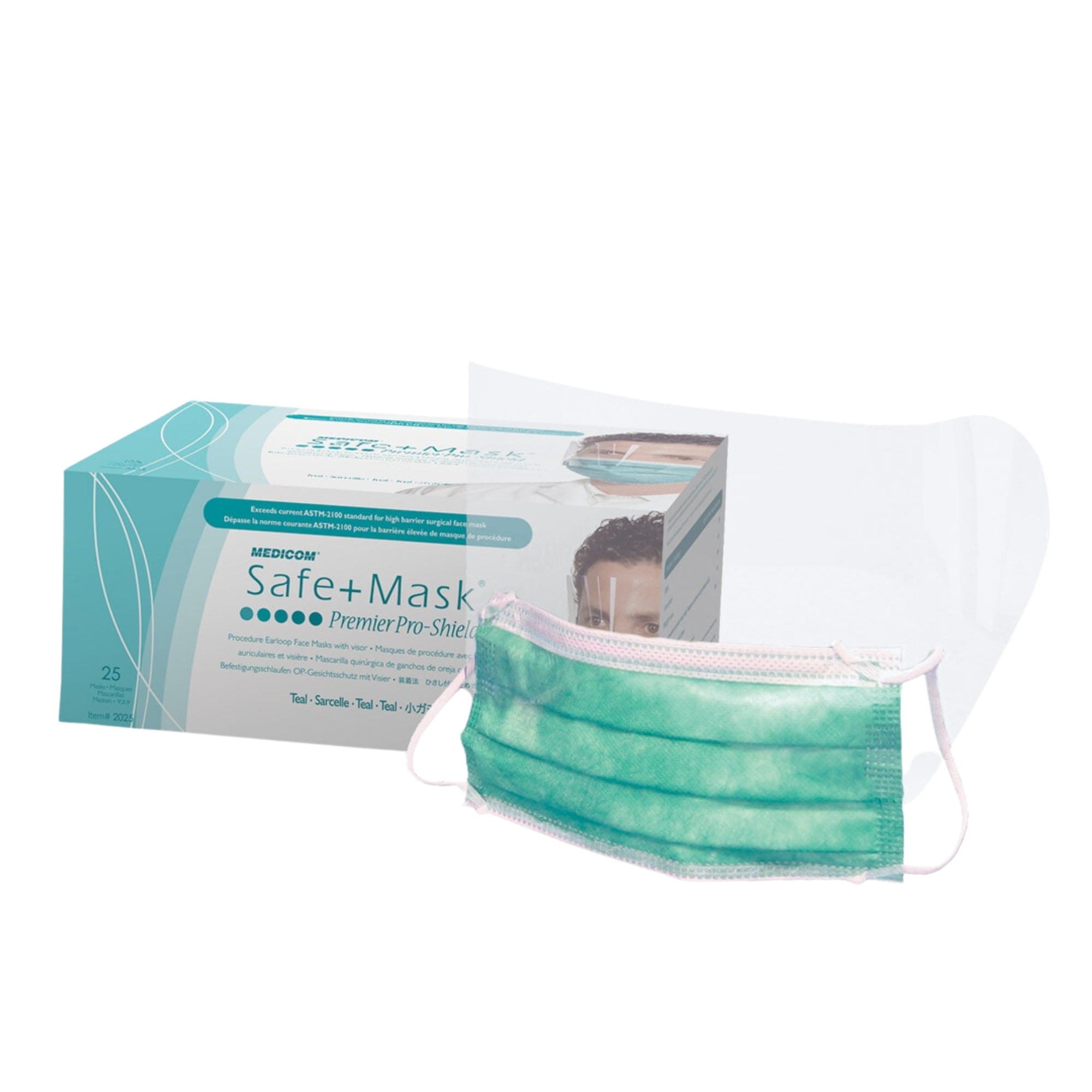 Safe + Mask Earloop Masks With Visor As 4381 Level 3 Surgical Facemasks & Respirators