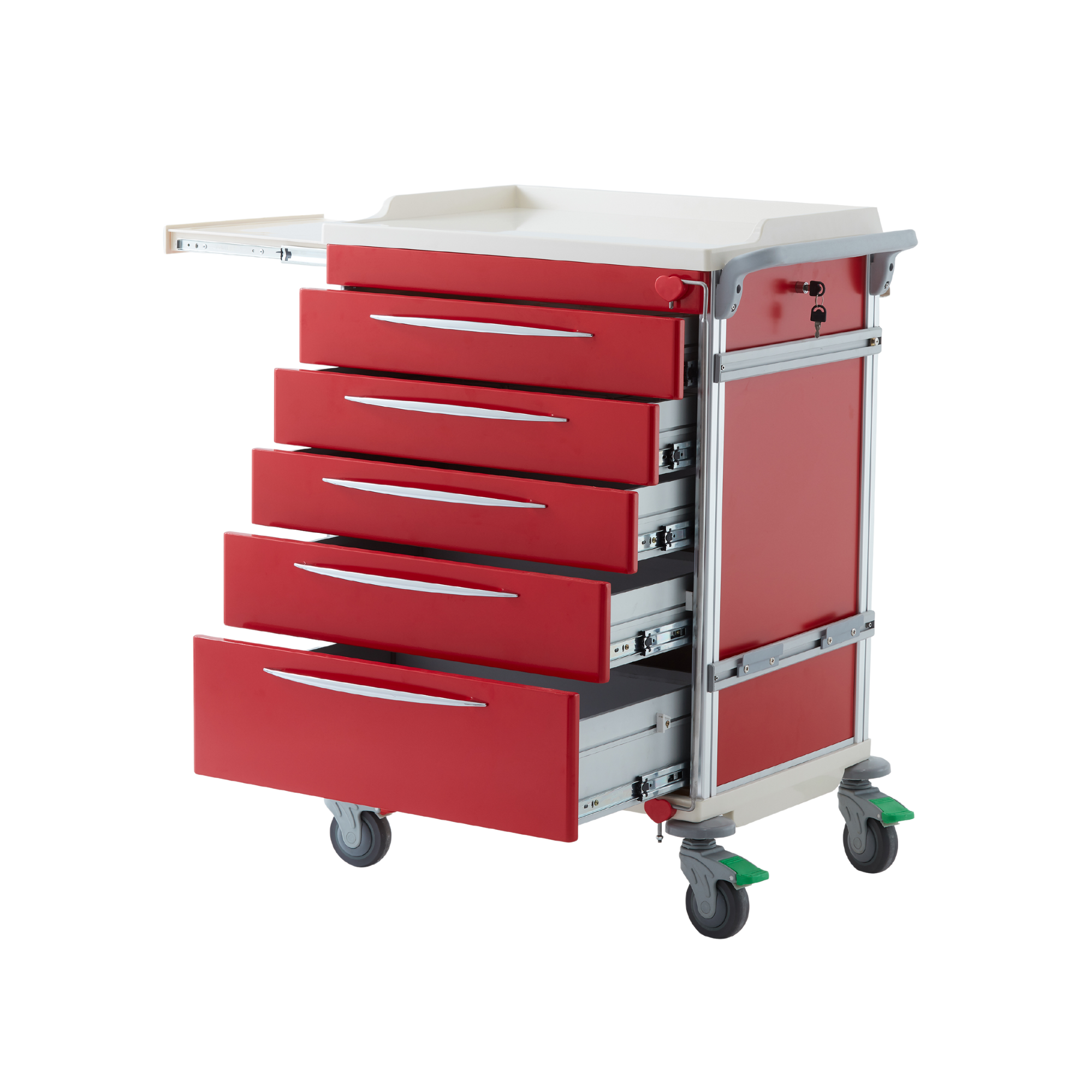 Emergency Trolley Red Medical Carts & Trolleys