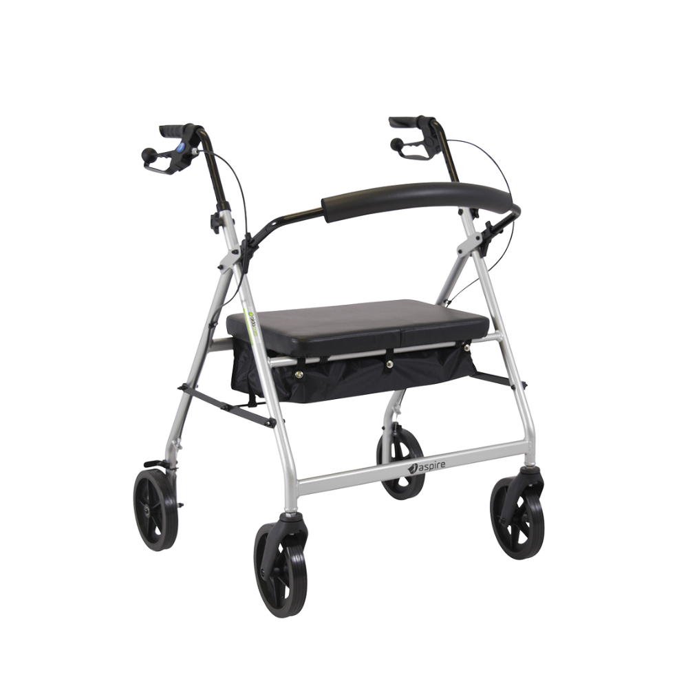 Aspire Xl Seat Walker/Rollator Silver Walking Aids