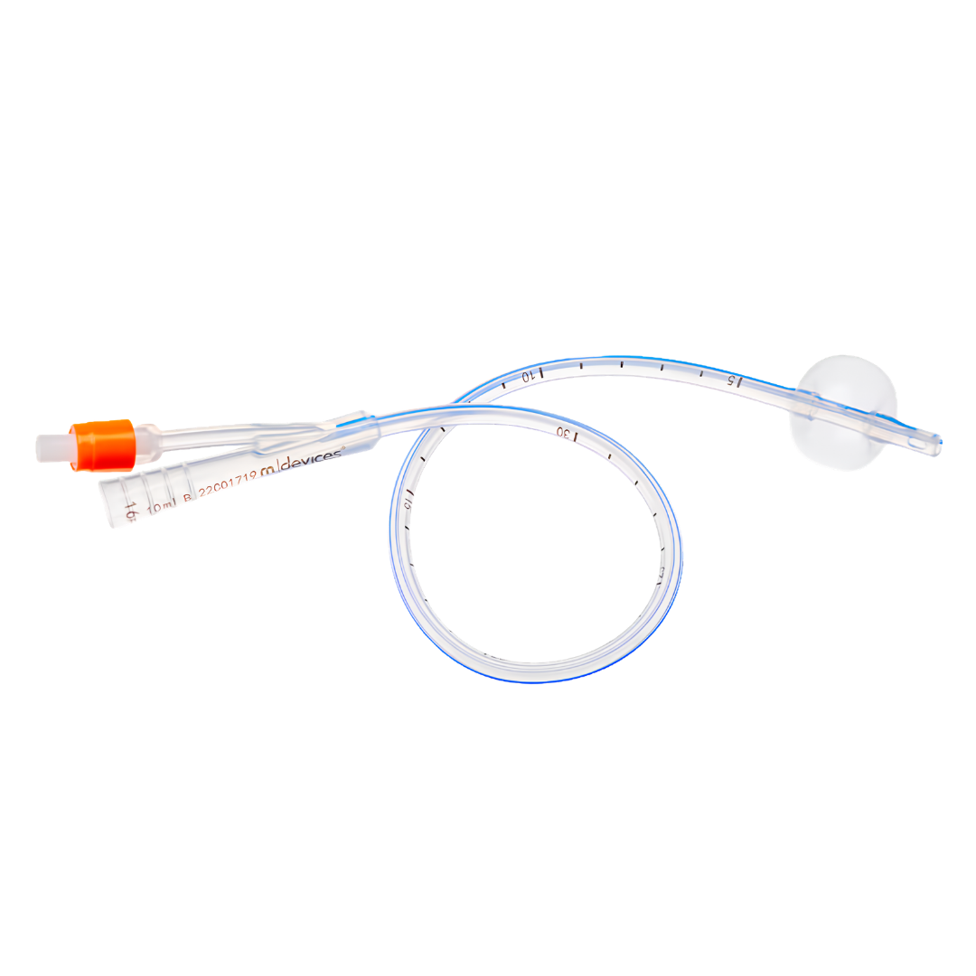 2-Way Foley Catheter Open Ended 40cm with 10ml balloon, available in 14Fr to 24Fr sizes, sterile design with bilateral eyelets for safe bladder drainage.