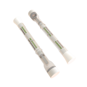 Pair of white 2SAN COVID-19, Influenza A/B, and RSV rapid antigen pen test devices, displaying test window strips and protective caps on a transparent background.