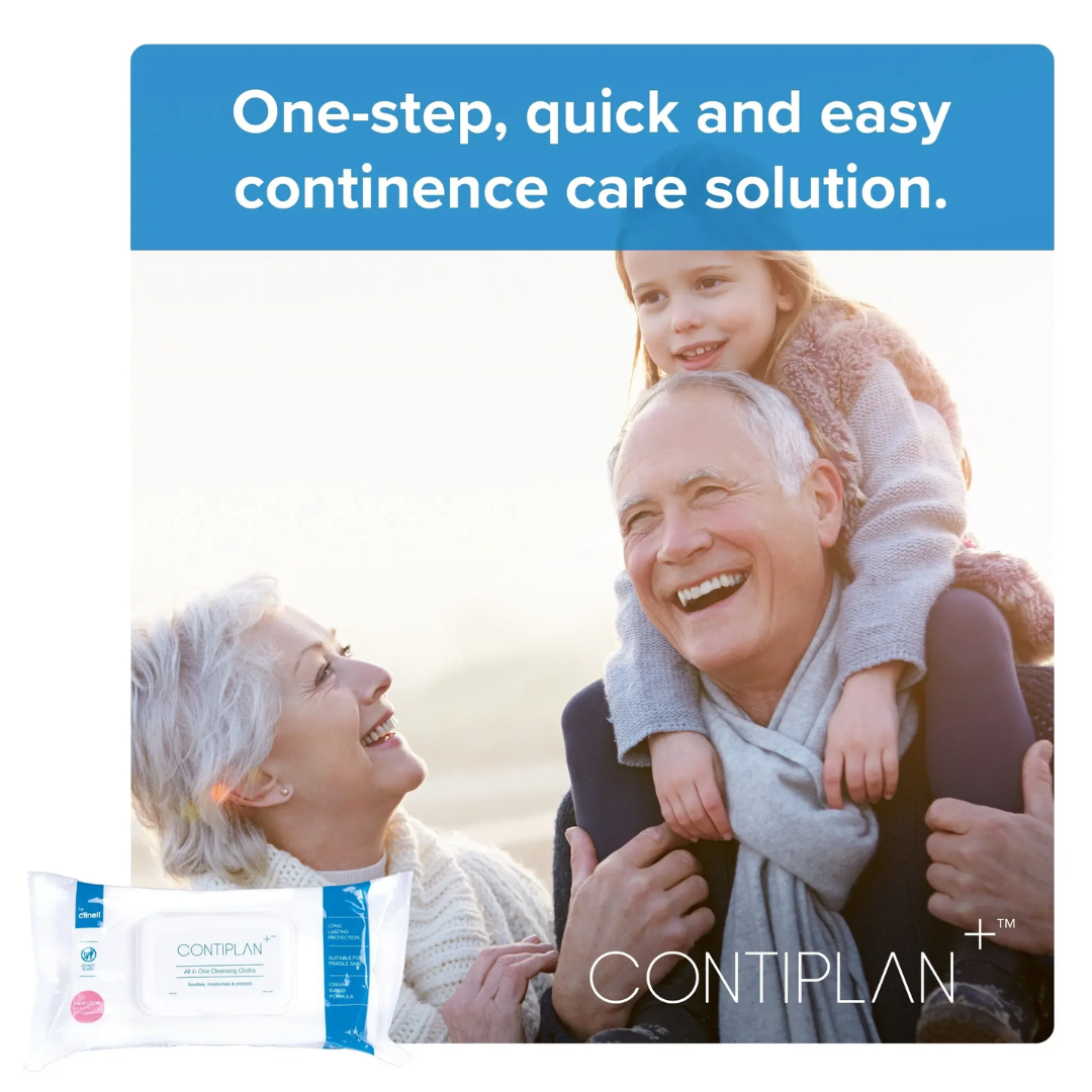 Clinell Contiplan All In One Cleansing Cloths – Pack of 25 wipes for incontinence care and skin protection