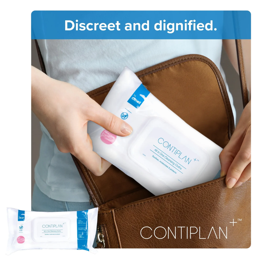Clinell Contiplan All In One Cleansing Cloths – Pack of 25 wipes for incontinence care and skin protection