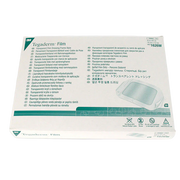 A box of 50 3M Tegaderm Transparent Film Dressings, Frame Style, size 10 cm x 12 cm (4 in x 4.75 in), product code 1626W.