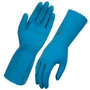 Ultra Touch Blue Silverlined Rubber Gloves 300mm Cuff