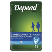 Depend Undergarmet With Button Disposable Pads Pants & Liners