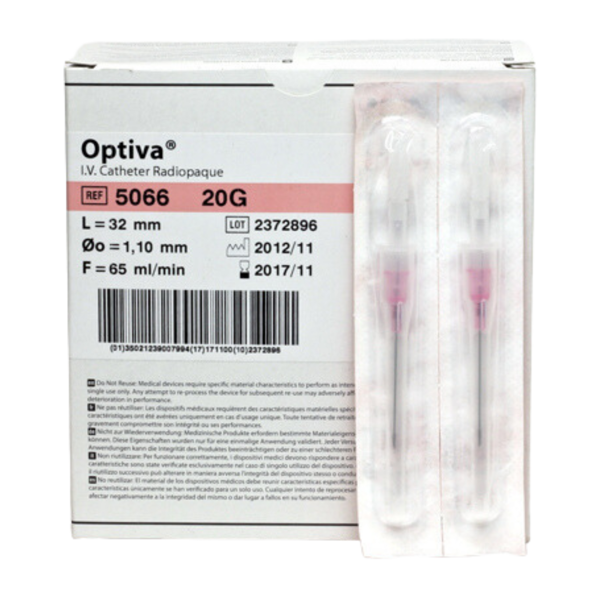 Optiva Iv Catheter Radiopaque 20G