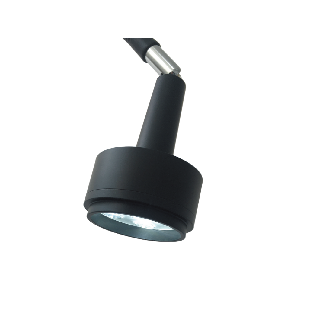 6W LED Examination Light Black Including Mobile Base and Wall Mount