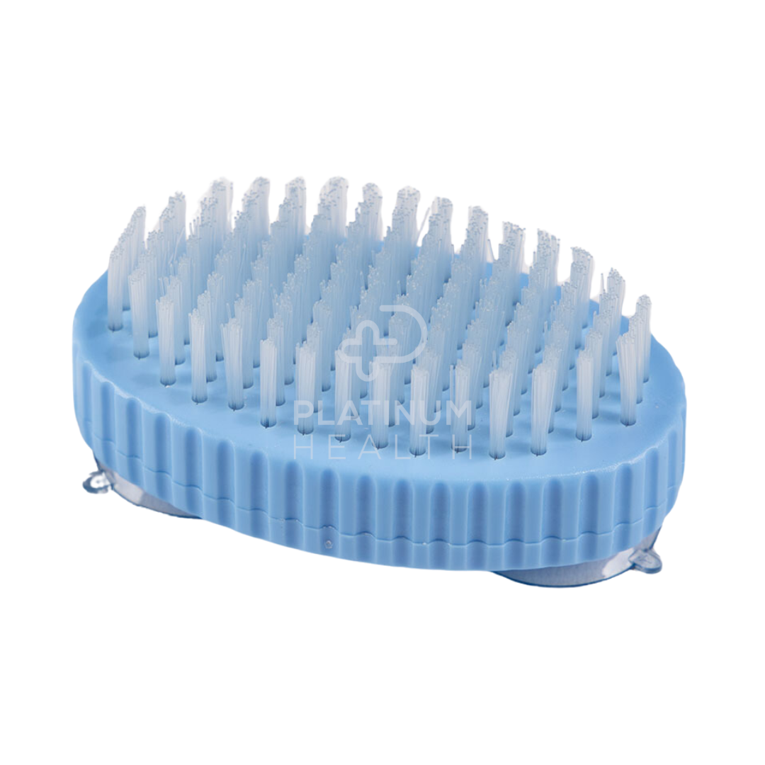 Nail or denture brush with suction caps, standard size, designed for hands-free cleaning to support independence in aged care and disability settings.
