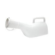 Durable ADL Hygiene male urinal with secure lid, 1L capacity, lightweight design for bedside use, supports hygiene and spill prevention in daily care.