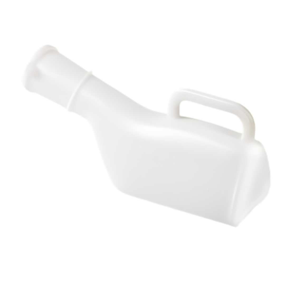 Durable ADL Hygiene male urinal with secure lid, 1L capacity, lightweight design for bedside use, supports hygiene and spill prevention in daily care.